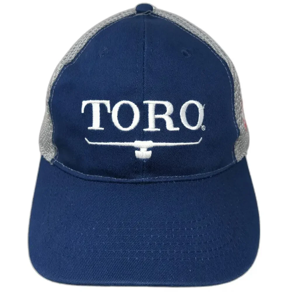 4imprint Baseball Cap Blue One Size Toro Logo Mesh Back Strapback Gray Red Hat